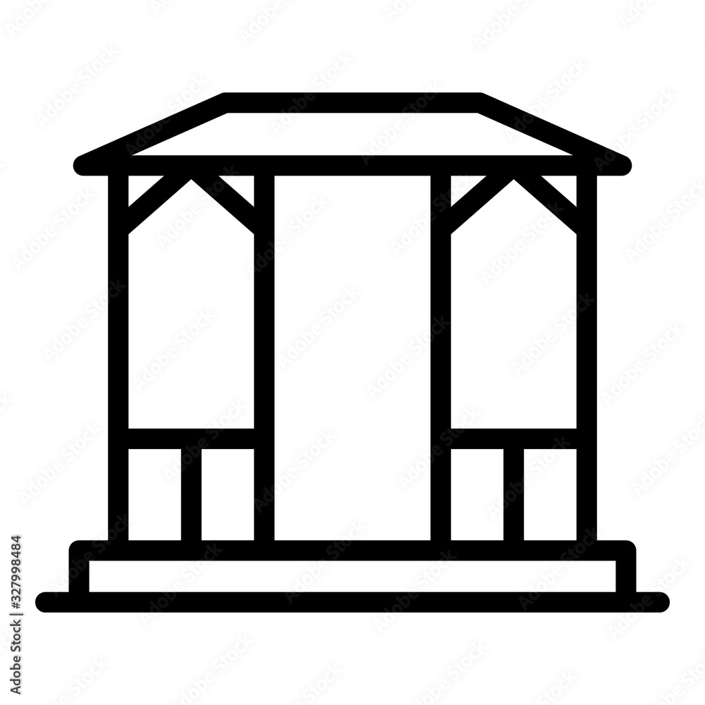 Poster architecture gazebo icon. outline architecture gazebo vector icon for web design isolated on white b