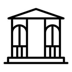 Gazebo furniture icon. Outline gazebo furniture vector icon for web design isolated on white background