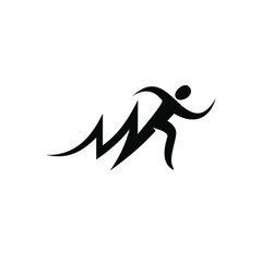 running walking fast man vector illustration element icon