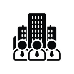 Black solid icon for agency 