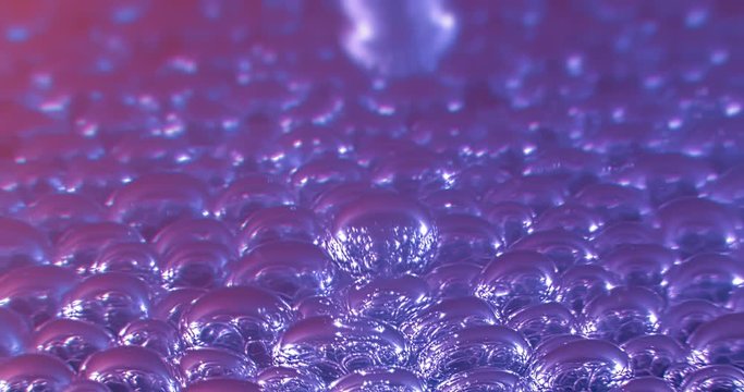 Extreme Macro of Bubbles in Transparent Gel. Drops.