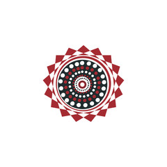 Aboriginal art dots painting icon logo design vector