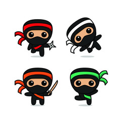 collection of cute kawaii ninja character  © AlphaCute