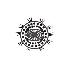 Aboriginal art dots painting icon logo design vector