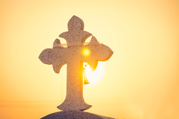 Jesus Christ cross. The Crucifixion, Resurrection and Easter concept. The Christian cross with a...
