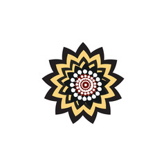 Aboriginal art dots painting icon logo design vector