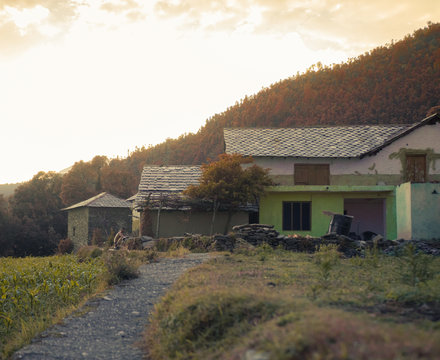 A small hillside village