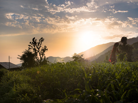 sunset in the mountains