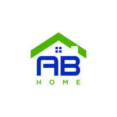 AB letter with home for logo design concept, very suitable in various business purposes, also for icon, symbol and many more.