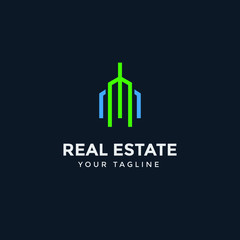 real estate logo design template, Construction Architecture Building symbol vector editable