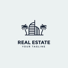 real estate logo design template, Construction Architecture Building symbol vector editable