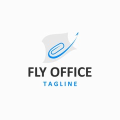 office clip logo design inspiration . airport office logo design template . fly office logo design 