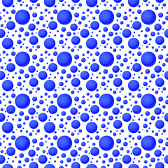 blue volumetric balls pattern on transparent background