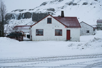 Fototapeta na wymiar Natural landscapes in winter in Iceland