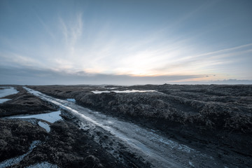 Natural landscapes in winter in Iceland