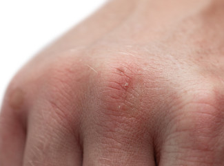 Fototapeta premium worn leather on a man’s hand