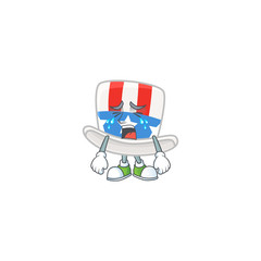 A crying uncle sam hat mascot design style