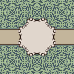 Vintage vector abstract flower frame with text place