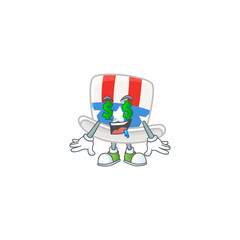 cartoon character style of uncle sam hat with Money eye