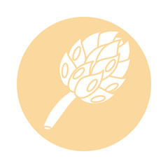 artichoke vegetable icon, block style