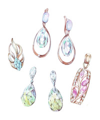 set of earrings with stones