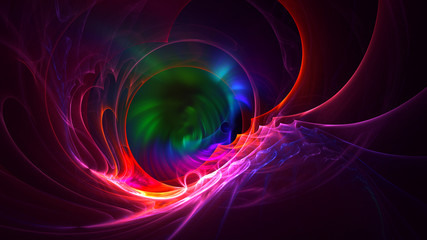 3D rendering abstract red fractal light background
