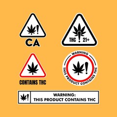 California Cannabis Warning Signs vector