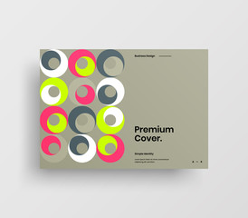 Creative business presentation vector A4 horizontal orientation front page mock up. Modern corporate report cover abstract geometric illustration design layout. Company identity brochure template.