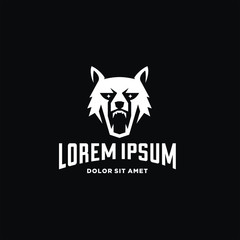 wolf head roaring logo icon vector team mascot sports and template emblem badge