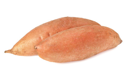 Sweet potatoes isolated on a white background
