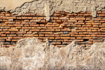 Fototapeta premium Abstract background from old concrete texture on wall with retro brickwork. Vintage backdrop.
