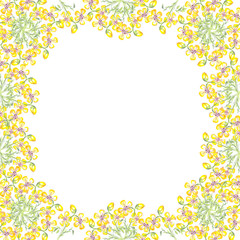 contour yellow flower frame illustration