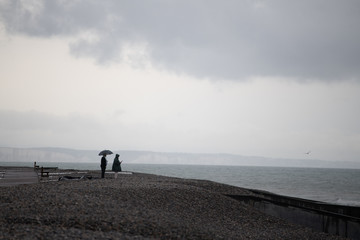 couple walking on the beach