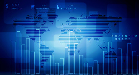 2d rendering Stock market online business concept. business Graph 