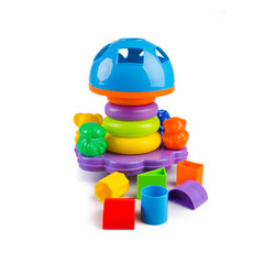 Toy or baby toy plastic shape sorter on background new.