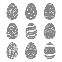 Fototapeta premium Easter eggs set. Hand drawn doodle collection for easter holiday design. Vector illustration. 
