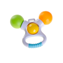 Toy or baby plastic rattle toys on the background new.