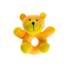 Toy or baby toy soft bear on the background new.