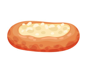 Tasty Wheat Pastry with Sweet Filling Vector Food Element