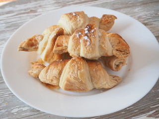 Freshly baked homemade croissants