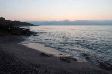 The coast of the renega at dawn in Oropesa