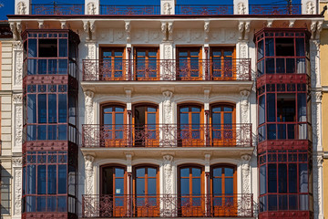 Fototapeta na wymiar Details of building facade in the city of Toledo, Spain