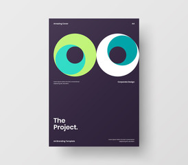 Naklejka premium Amazing business presentation vector A4 vertical orientation front page mock up. Modern corporate report cover abstract geometric illustration design layout. Company identity brochure template.