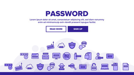 Naklejka premium Password Protection Landing Web Page Header Banner Template Vector. Folder Security Password And Cloud Storage, Opened Padlock And Protect Shield Illustration