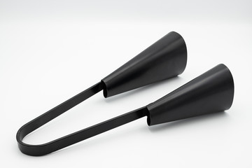 A black agogo on a white background