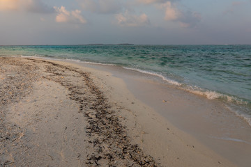 View from Maafushi island at Kaafu Atoll in Maldives.