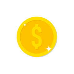 Coin icon vector illustration. Money design.  Gold dollar flat symbol