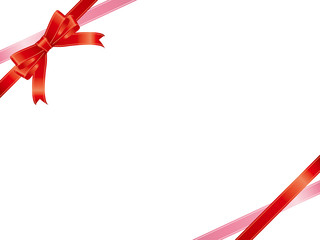 赤とピンクのリボンのフレーム