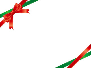 赤と緑のリボンのフレーム