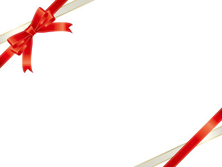 赤と白のリボンのフレーム
